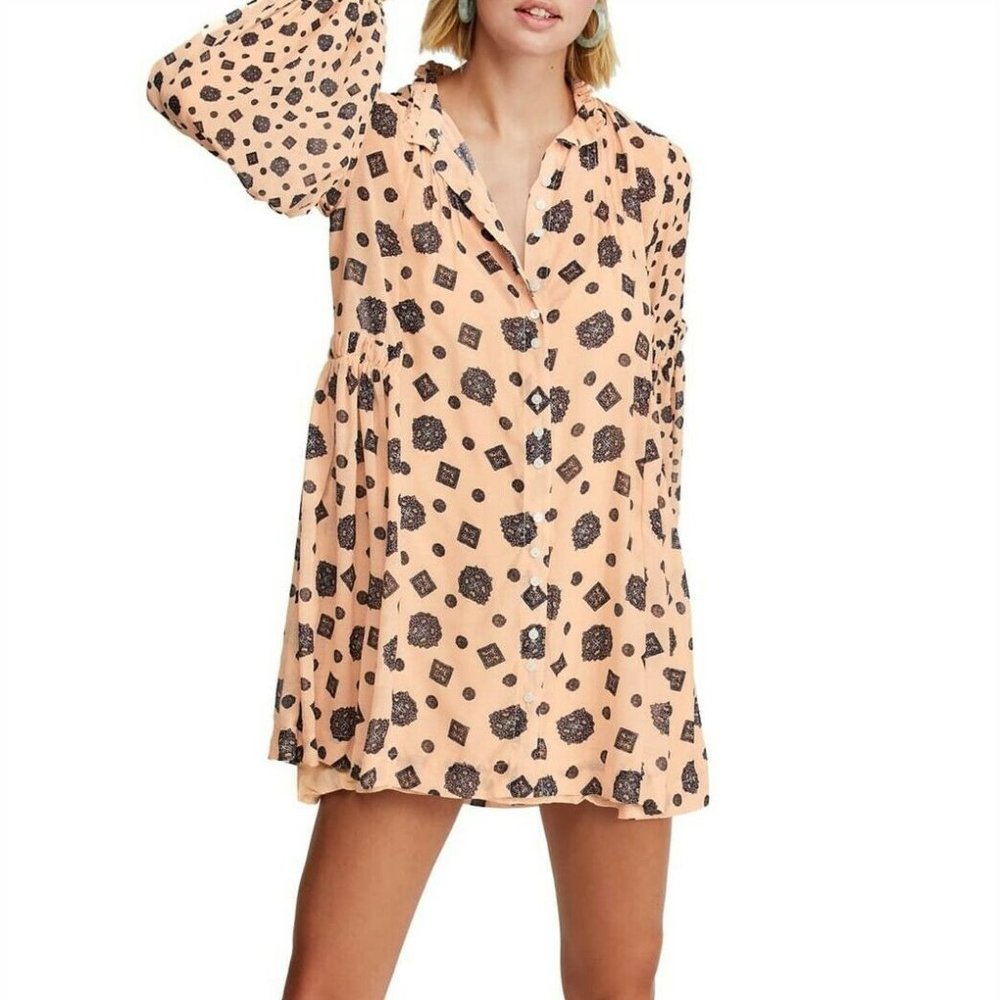 Free People Turn Turn Mock Neck Mini Dress